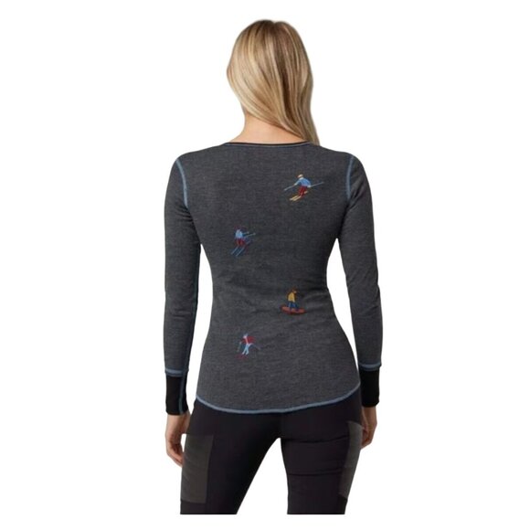 NWT Alp-N-Rock Slope Henley Ski Après Sweater Organic Embroidered Gray XS/S $198 - Picture 11 of 16